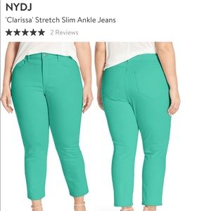 NYDJ Green Cropped Skinny Jeans